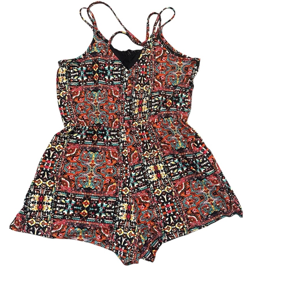 Xhilaration Tribal Print Patterned Stretchy Romper in Women’s Large - Picture 3 of 10